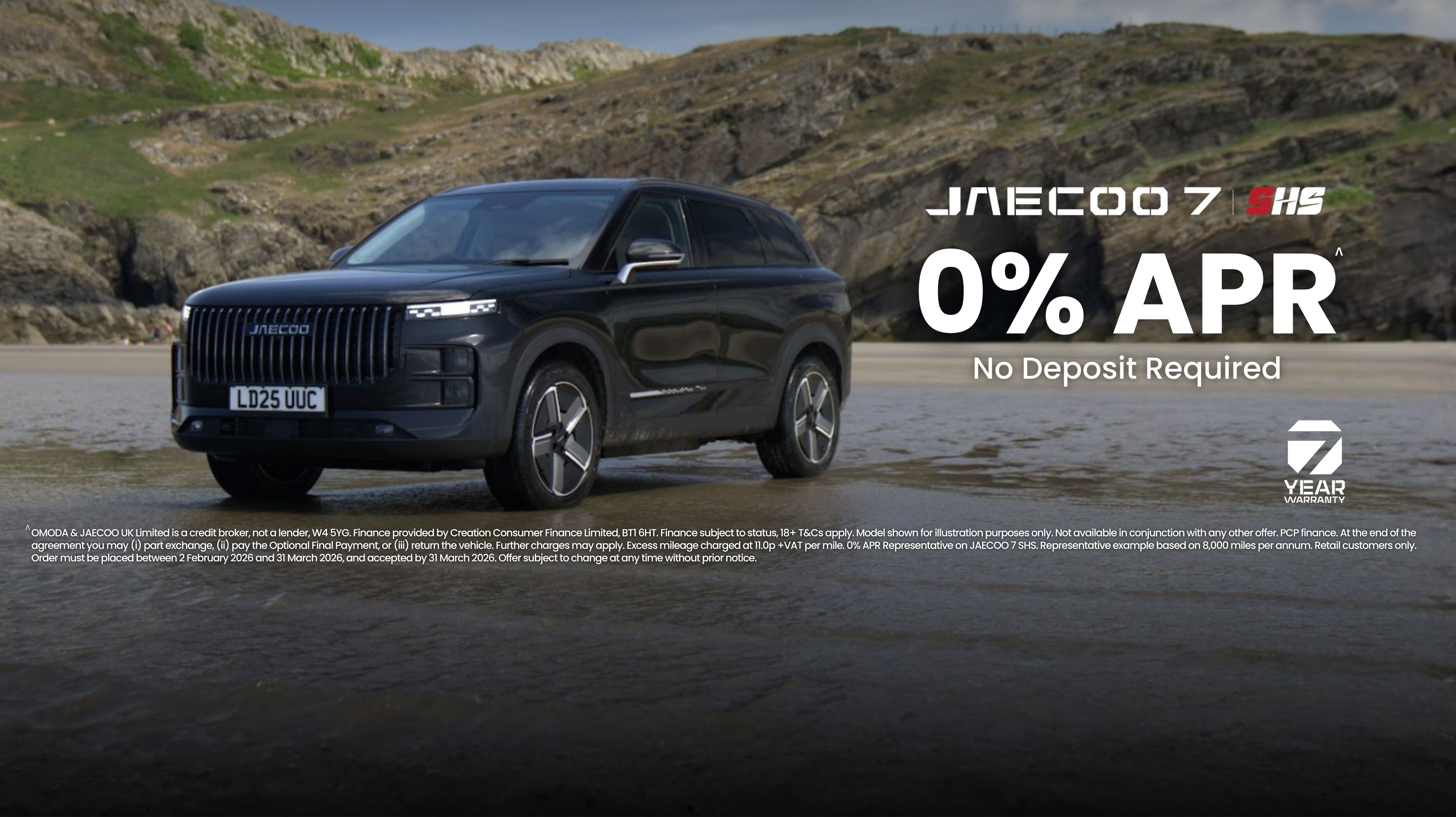 0% APR on the JAECOO 7 SHS